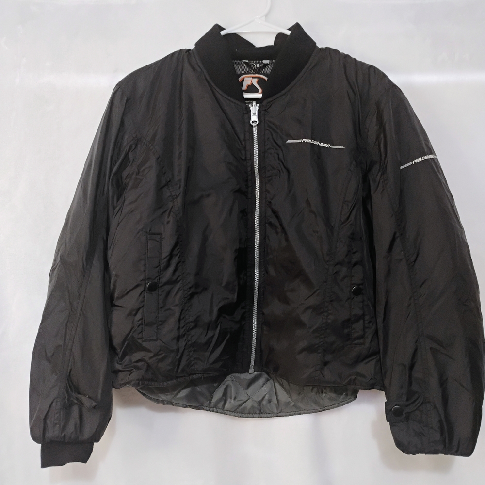 Fieldsheer Windbreaker Black Bomber Jacket  Womens 8 Moto Motorcycle Quilted